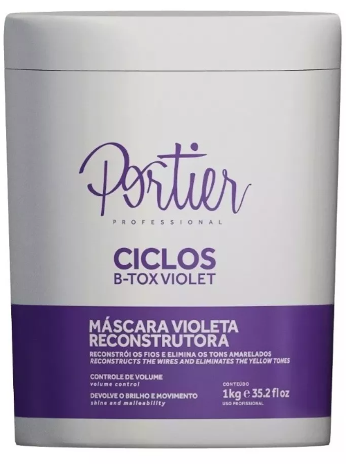Portier Cycles Violet B-tox Mask โ 1Kg โ Volume Control & Reconstruction for Blonde and Bleached Hair