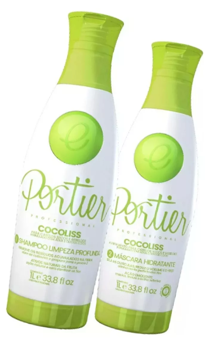 Portier Cocoliss Progressive Brush Kit โ 2ร1000mL โ Coconut Hair Straightening Treatment