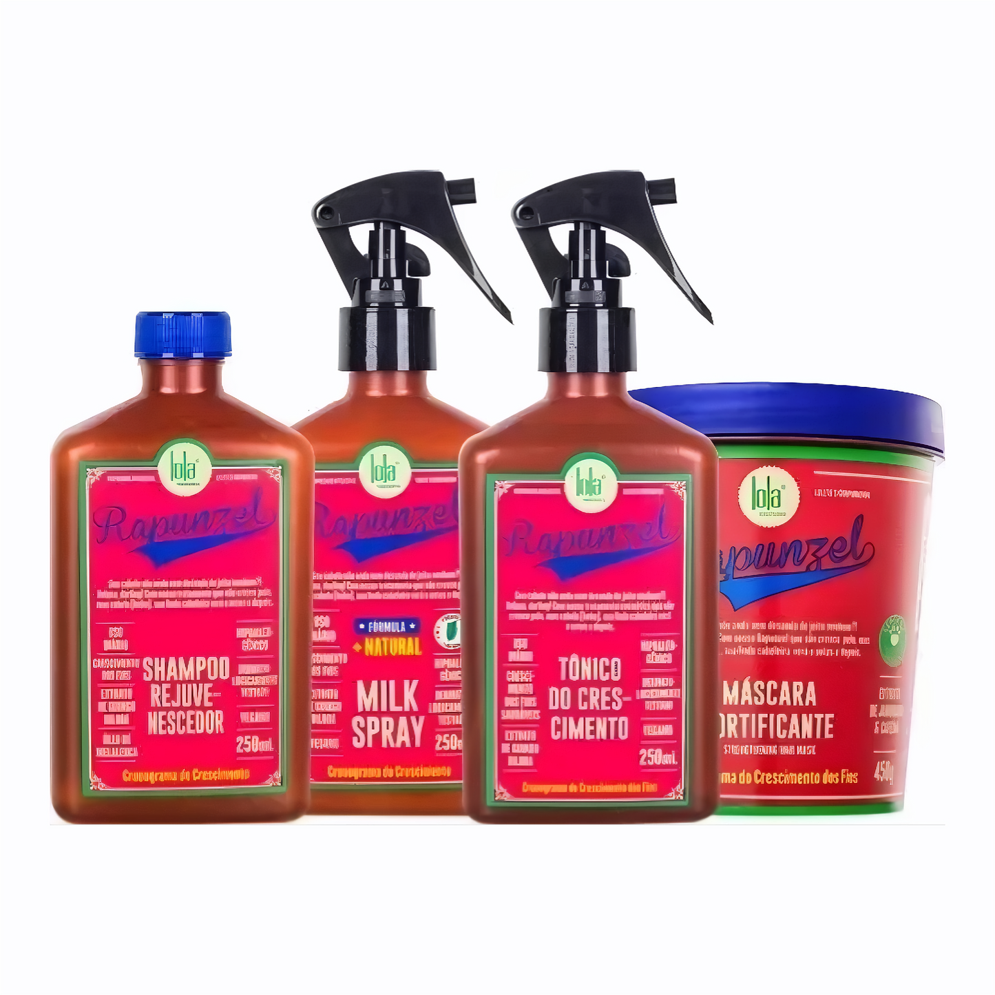 Lola Rapunzel Kit - Shampoo + Tonic + 3x250mL Milk Spray + 450g Growth Line Mask