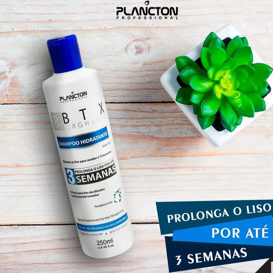 Kit Plancton Btx Orghanic Professional Hair Straightening Treatment Shampoo and Cond - 250mL