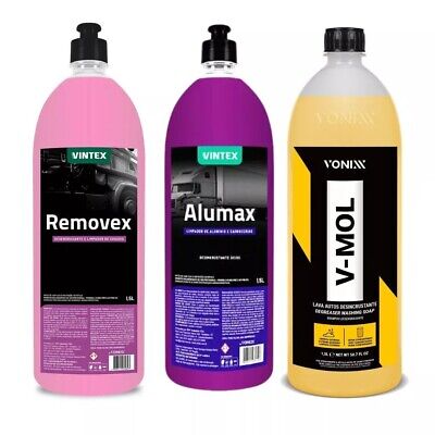 Vonixx Car Wheel Maintenance Kit โ Alumax, Removex & V-Mol Cleaners 3ร1.5L
