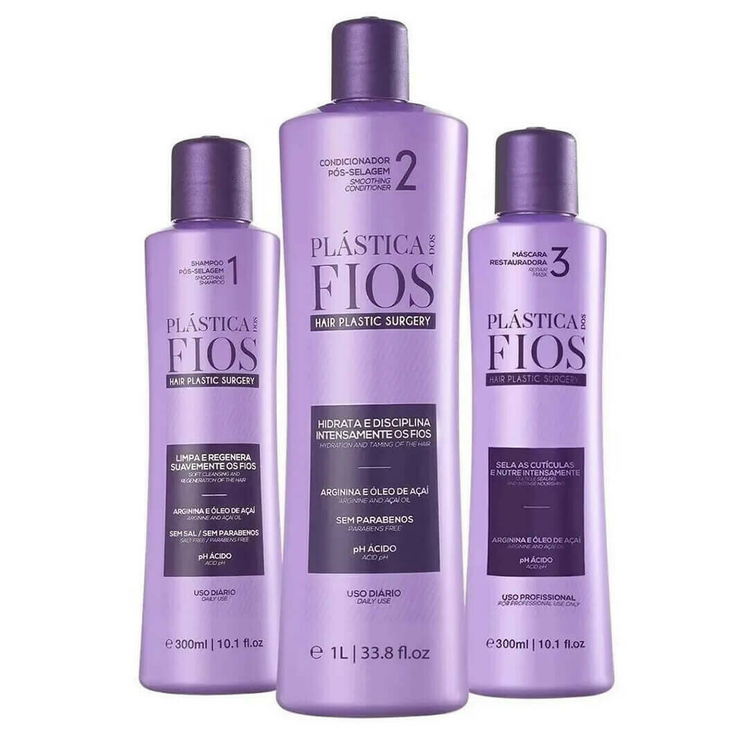 Kit Cadiveu Plástica dos Fios Progressive Treatment – 3 Steps – 300mL + 1000mL + 300mL