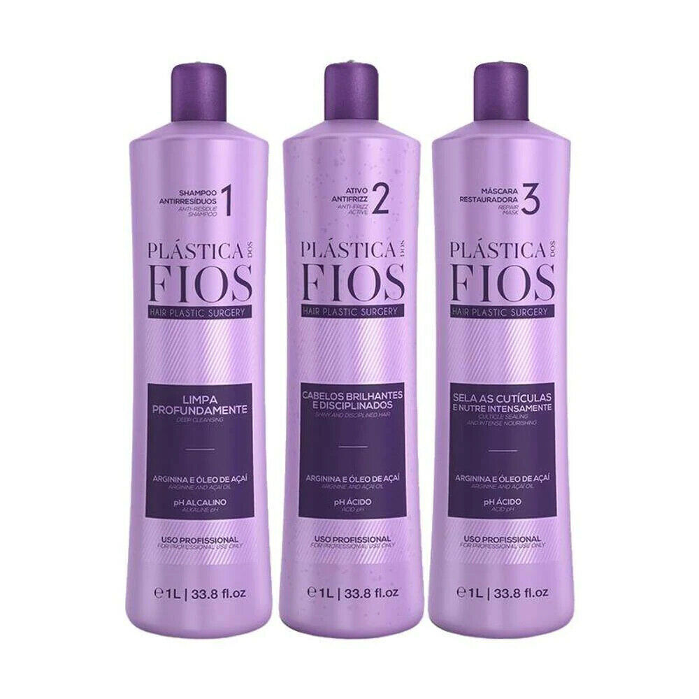 Kit Cadiveu Plástica dos Fios Progressive Brush – 3×1000mL – Complete Hair Straightening System