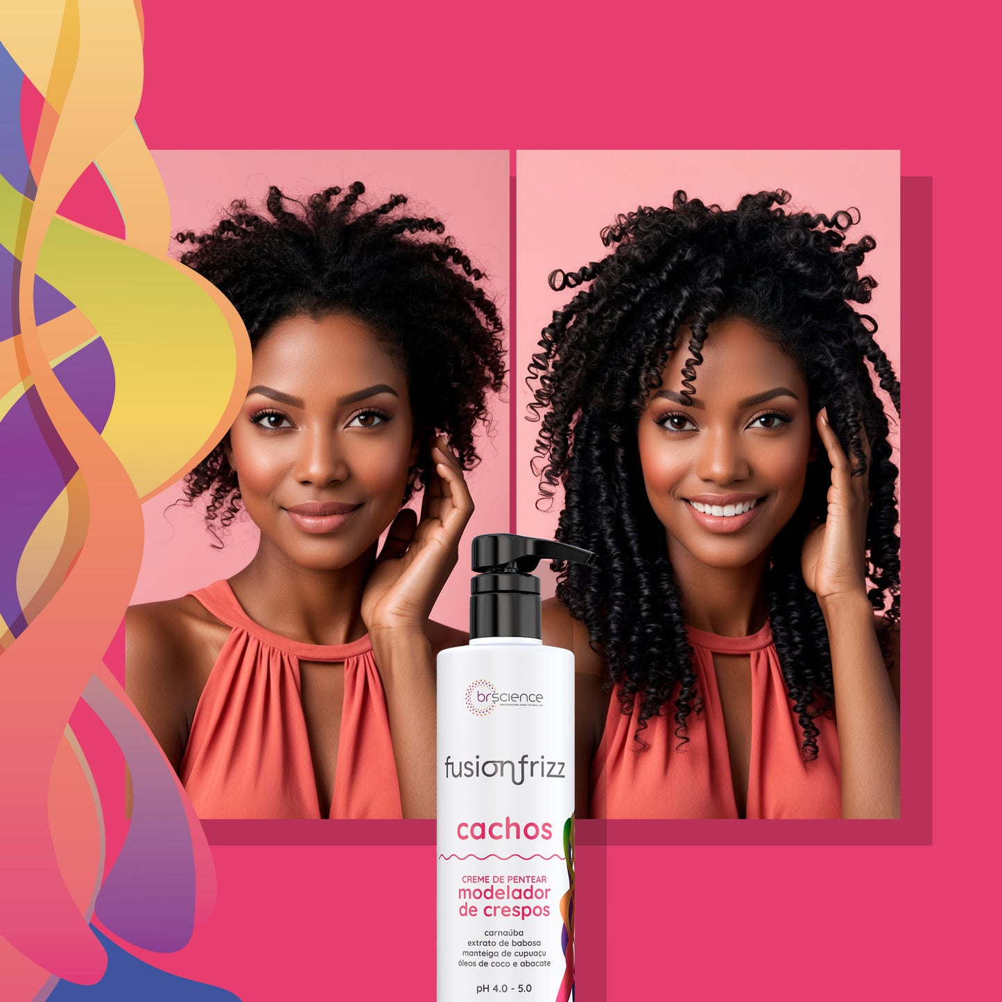 Brscience Fusionfrizz Curly Hair Kit 4A 4B 4C – Hydration & Definition 4x500mL