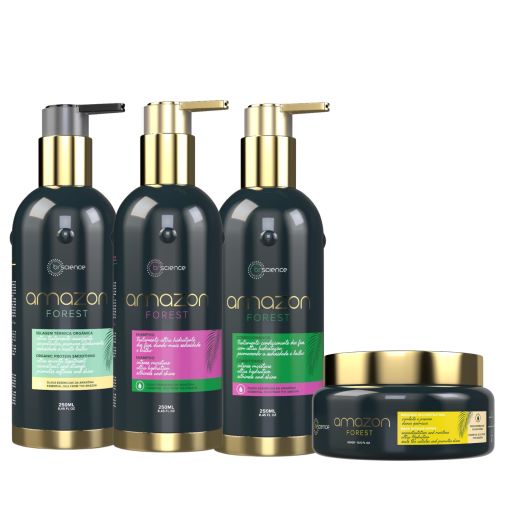 Kit Brscience Amazon Forest - Progressive, Shampoo Conditioner, and Mask Intense Repair