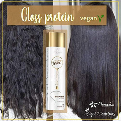 Floractive Vegan Gloss Protein Extreme One Step Nanoplastia – 1000mL – Brazilian Keratin Treatment