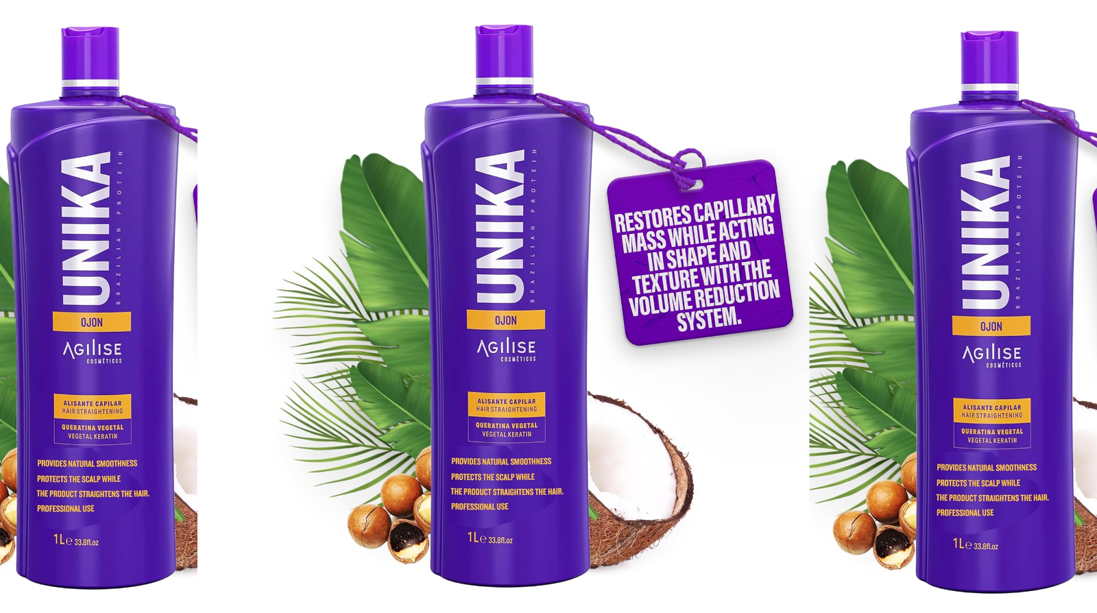 Kit Agilise Unika Ojon Agi Control Progressive Keratin 3×1L –Brazilian Treatment