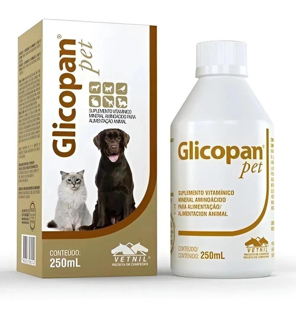 Vetnil Glicopan Pet Vitamin Supplement Drops 250ml Original Liquid