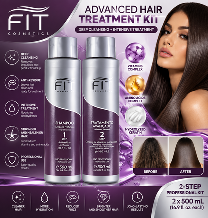 FIT Cosmetics Advanced Hair Treatment Kit Shampoo + Keratin Treatment 2x500mL