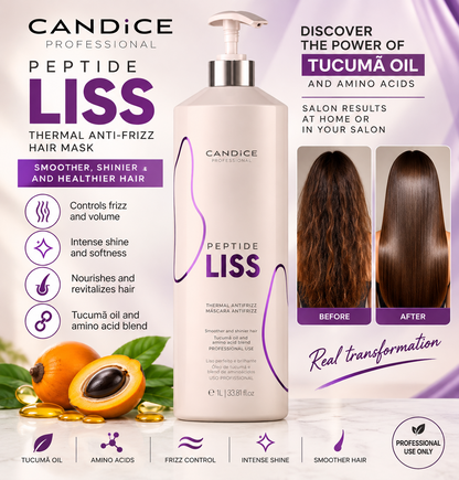 Candice Peptide Liss Thermal Anti-Frizz Hair Treatment Tucuma Oil 1L