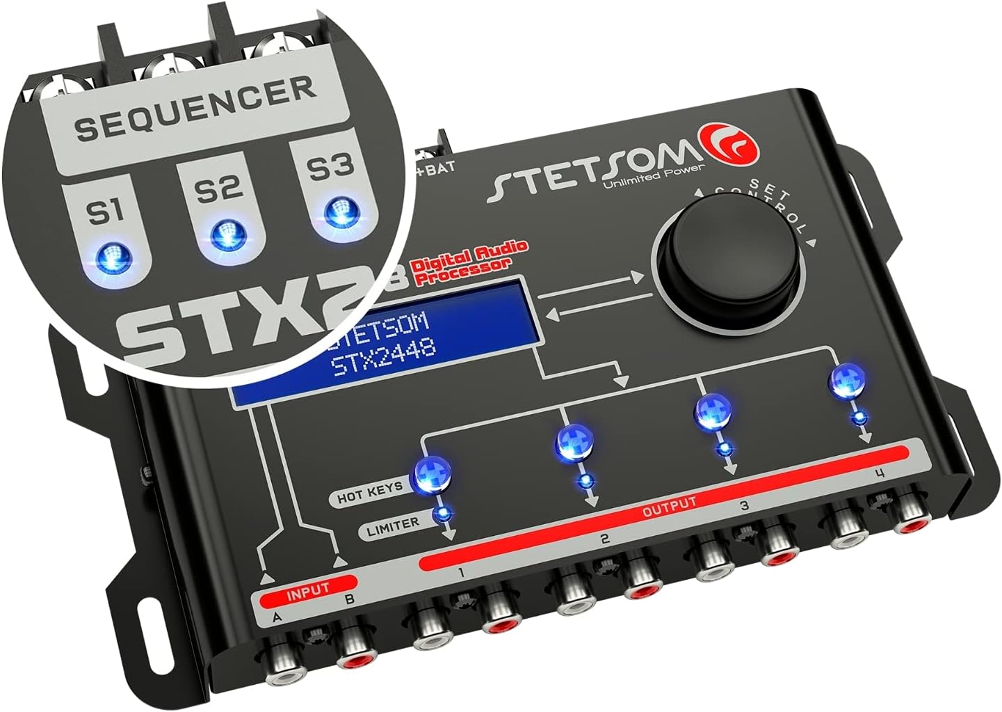 STETSOM STX2448 DIGITAL AUDIO EQUALIZER PROCESSOR CAR AUDIO
