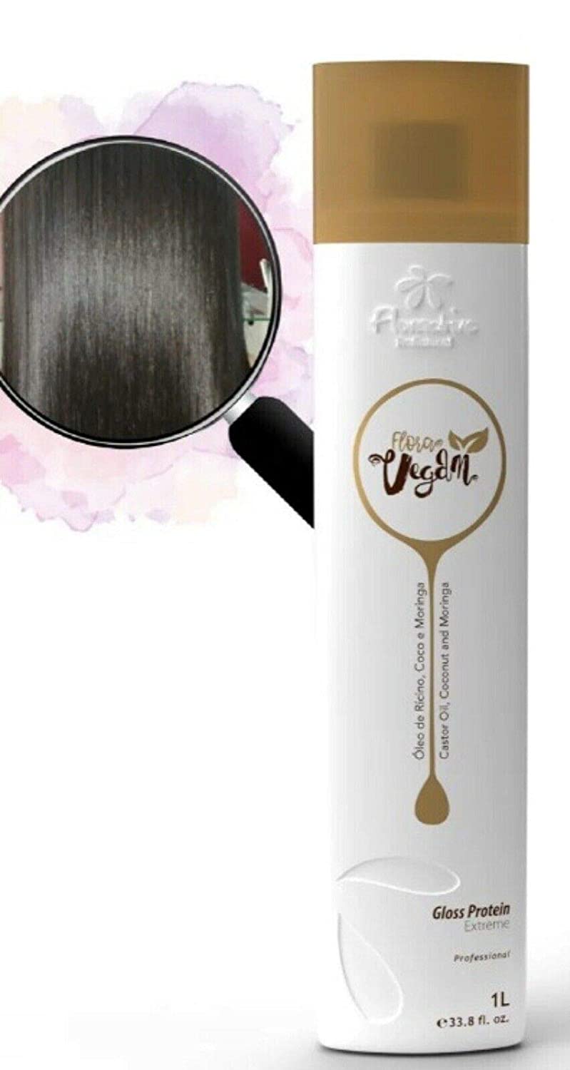 Floractive Vegan Gloss Protein Extreme One Step Nanoplastia – 1000mL – Brazilian Keratin Treatment