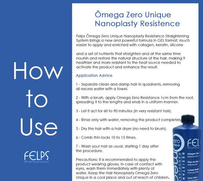 Kit 6x Felps Omega Zero Resistance Nanoplasty Brazilian Keratin Treatment - 1000mL