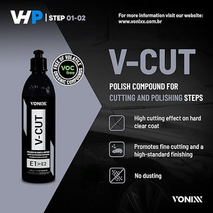 Vonixx V-Cut Heavy Cut Polishing Compound – Paint Correction 500 ml (16.9 fl oz)
