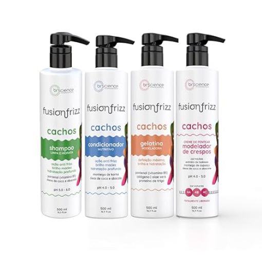 Brscience Fusionfrizz Curly Hair Kit 4A 4B 4C – Hydration & Definition 4x500mL