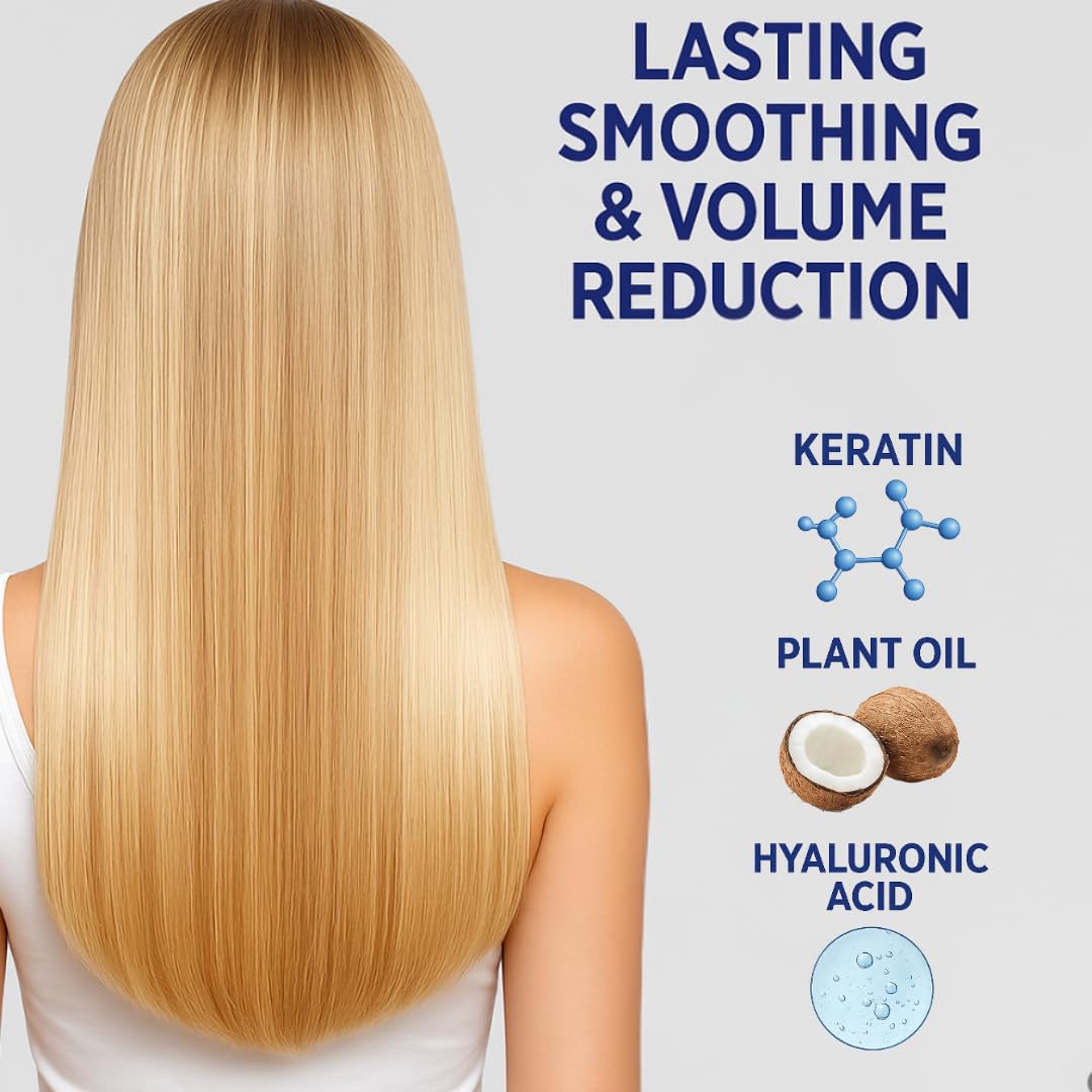 Eae Cosmeticos Brazil LissEver Blond Hair Smoothing Mask – 1000mL Professional Treatment with Coconut Oil, Keratin & Hyaluronic Acid – Formaldehyde-Free, Deep Hydration & Shine