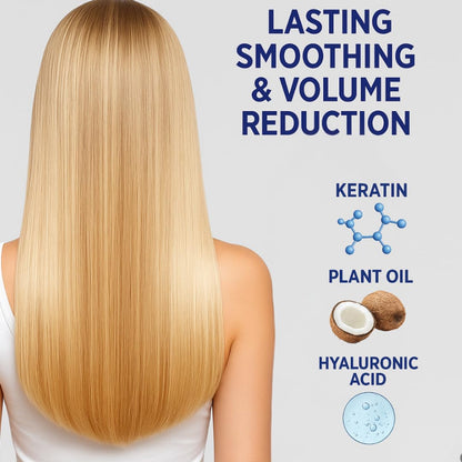 Eae Cosmeticos Brazil LissEver Blond Hair Smoothing Mask – 1000mL Professional Treatment with Coconut Oil, Keratin & Hyaluronic Acid – Formaldehyde-Free, Deep Hydration & Shine