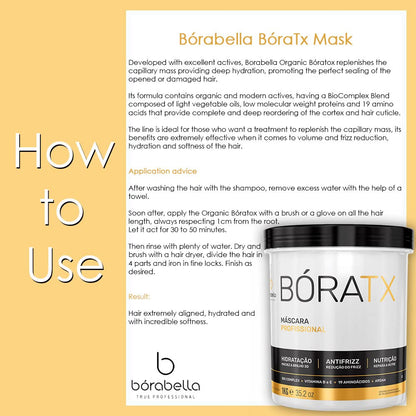 Borabella Bóratox Organic Hair Mass Replenishing Reducing Mask - 1kg