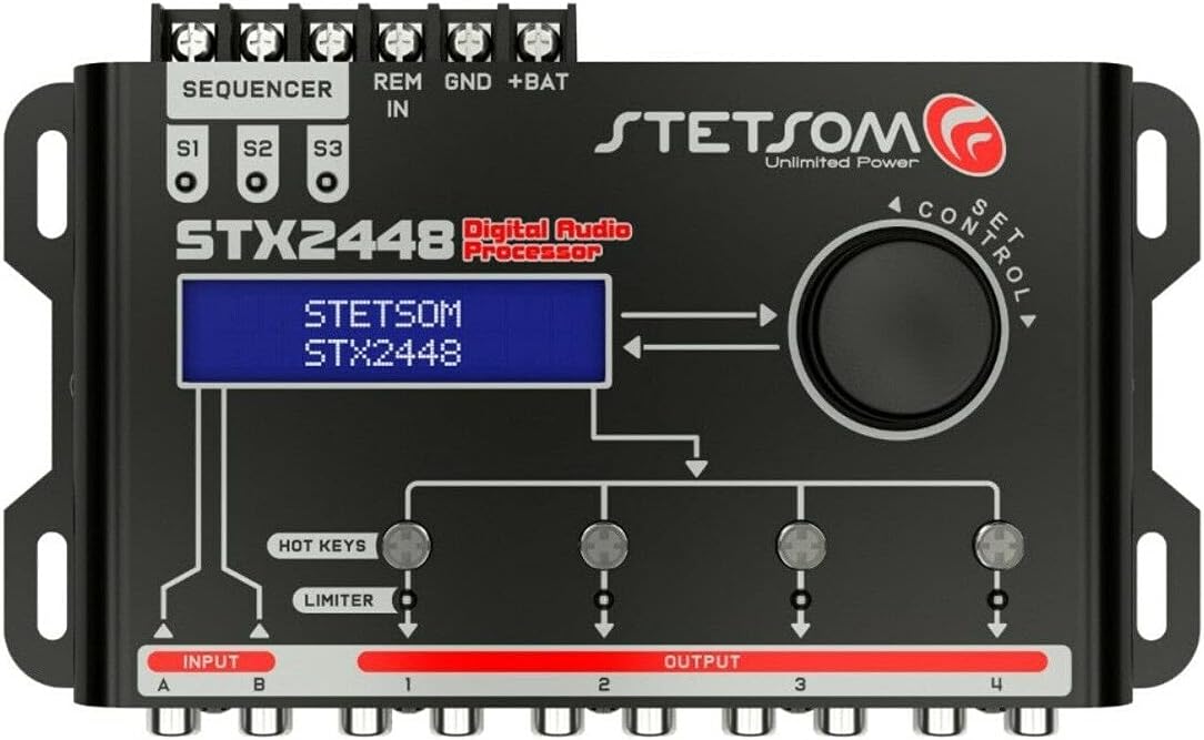 STETSOM STX2448 DIGITAL AUDIO EQUALIZER PROCESSOR CAR AUDIO