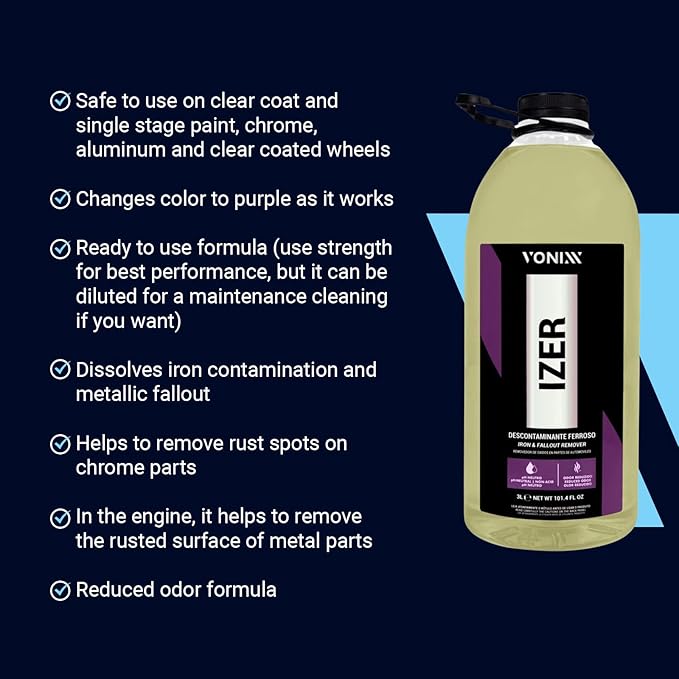 Vonixx Izer Iron Remover – pH-Neutral Decontamination 3L (101.4 fl oz)