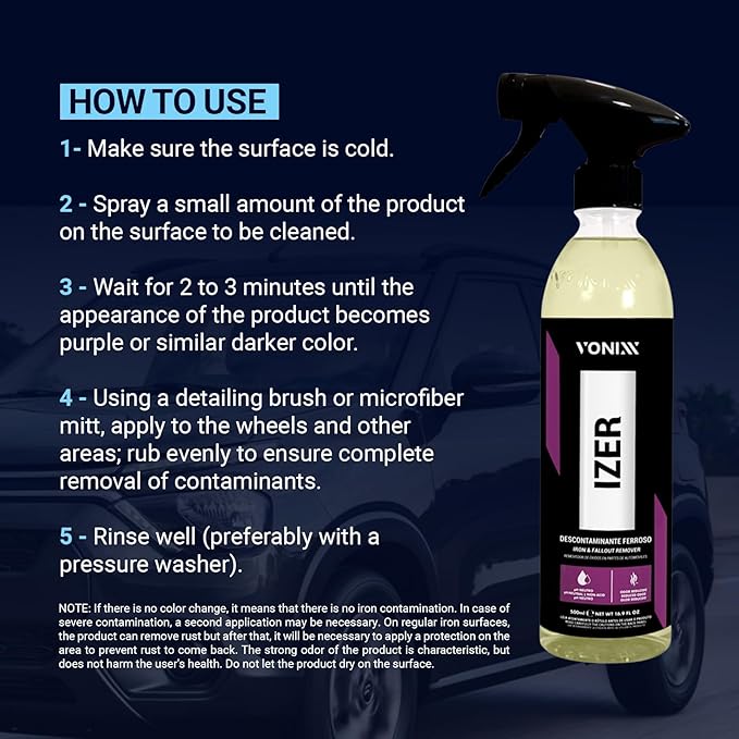 Vonixx Izer Iron Remover Spray – pH-Neutral & Non-Acidic Formula 500 ml (16.9 fl oz)