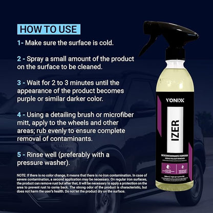 Vonixx Izer Iron Remover Spray – pH-Neutral & Non-Acidic Formula 500 ml (16.9 fl oz)