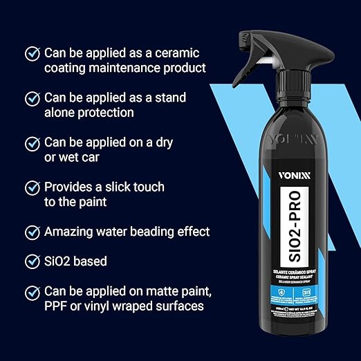Vonixx SiO2-PRO Ceramic Spray Sealant – Matte Paint & Vinyl Safe 500 ml (16.9 fl oz)