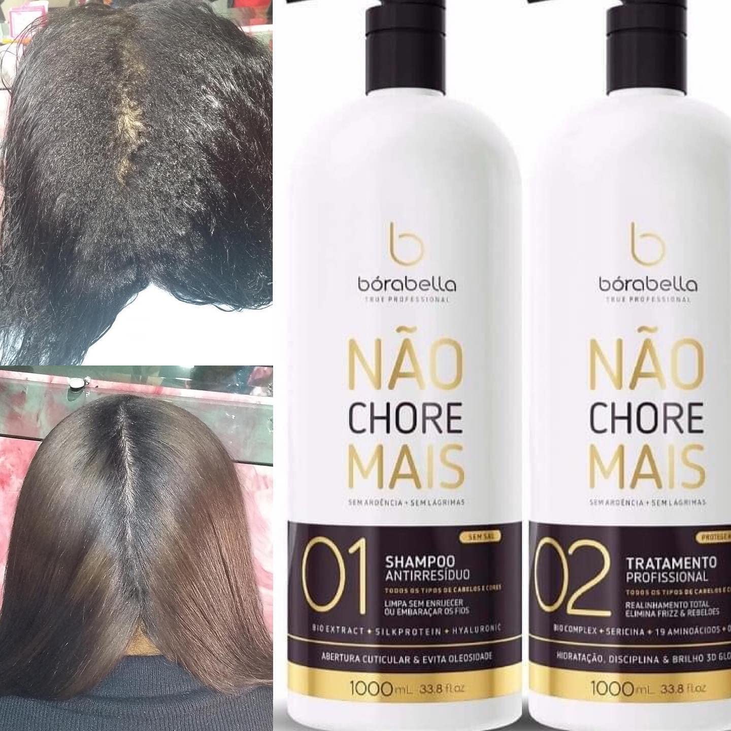 Kit Borabella No More Crying Brazilian Keratin Treatment - 2x1000mL