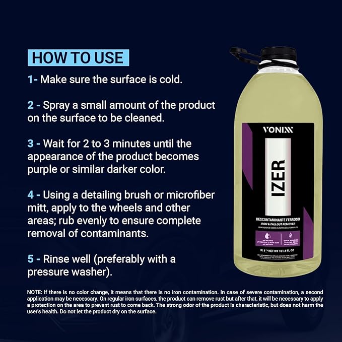 Vonixx Izer Iron Remover – pH-Neutral Decontamination 3L (101.4 fl oz)