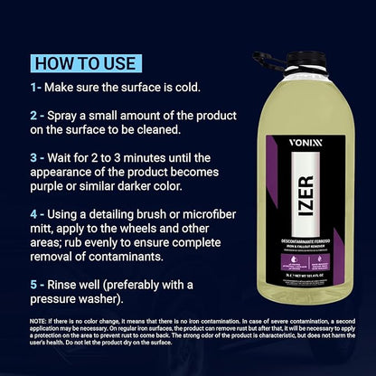 Vonixx Izer Iron Remover – pH-Neutral Decontamination 3L (101.4 fl oz)