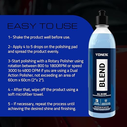 Vonixx Blend All in One Polishing Compound – Carnauba & SiO₂ Protection 500 ml (16.9 fl oz)