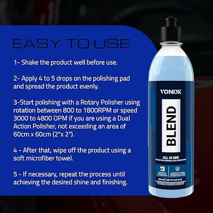 Vonixx Blend All in One Polishing Compound – Carnauba & SiO₂ Protection 500 ml (16.9 fl oz)
