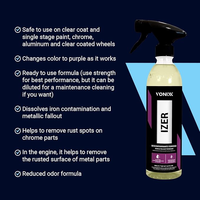 Vonixx Izer Iron Remover Spray – pH-Neutral & Non-Acidic Formula 500 ml (16.9 fl oz)