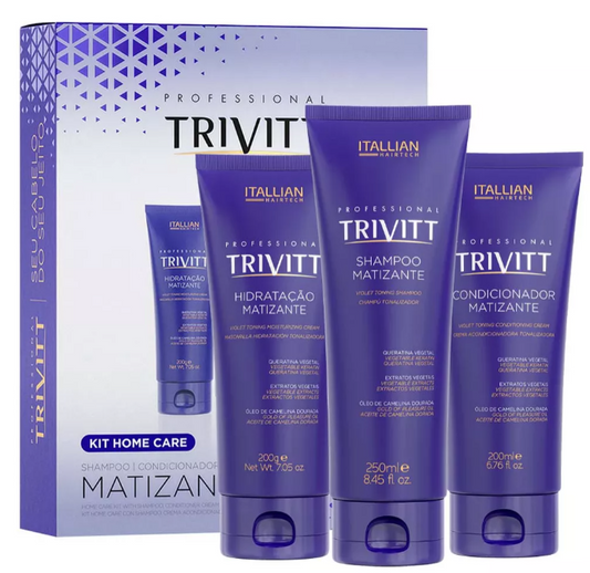 Trivitt Hair Blond Toning Hydration Shampoo 250ml, Cond 200mL, Cream 200g - 3x1