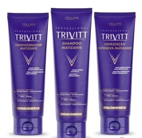Trivitt Hair Blond Toning Hydration Shampoo 250ml, Cond 200mL, Cream 200g - 3x1