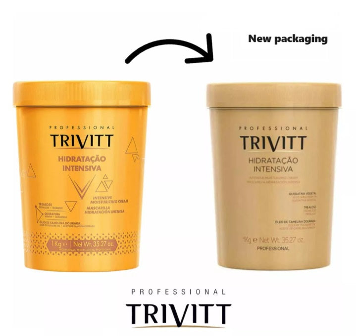 Trivitt Intensive Hydration Mask Moisturizing Cream Máscara Hidratação Hair Care 1kg/35.2 oz