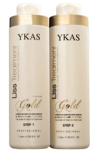Kit YKAS Liss Treatment Gold Passo 1 e 2 1L (2 Produtos)