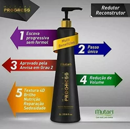 Kit 2x Mutari Progress Reductor Reconstructor Brazilian Keratin Treatment
