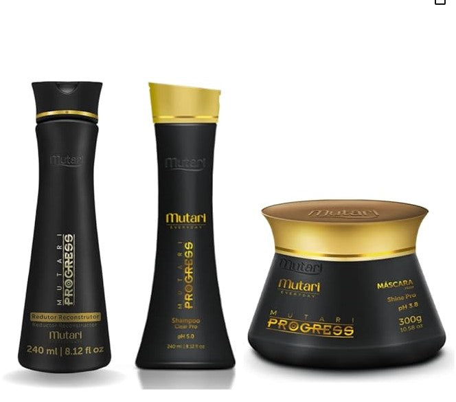 Kit Mutari Progress Reductor  – Progressive, Shampoo & Mask Volume Reducer - 3x1