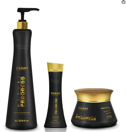 Mutari Progress Keratin Kit – Progressive Brush, Shampoo & Hair Mask – 3×1