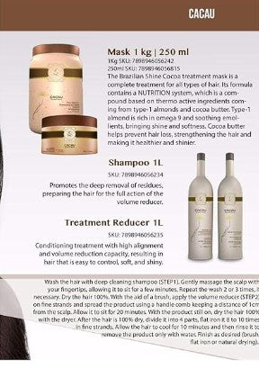 Eternity Liss Cacau Progressive Kit – Keratin Hair Straightening & Deep Cleansing – 2×1000mL