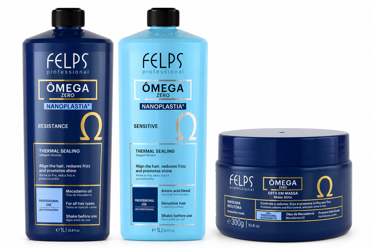 Felps Omega Zero Resistance & Sensitive Hair Treatment Kit + XBTX Mask – 3 Products