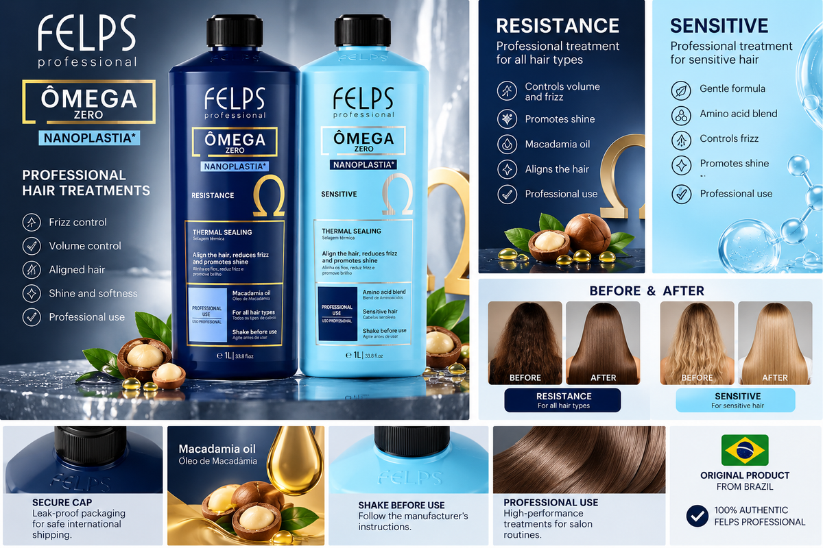 Felps Omega Zero Resistance & Sensitive Professional Hair Treatment Kit – 2x1L