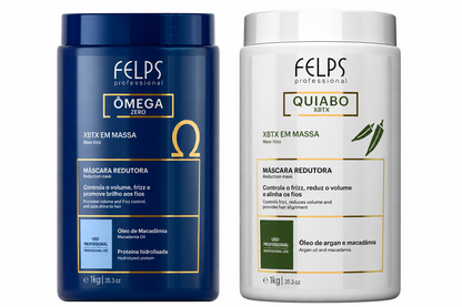 Felps Omega Zero + Okra XBTX Professional Hair Smoothing Mask Kit – 2x1Kg
