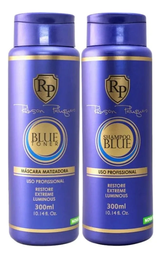 Robson Peluquero Blue Shampoo and Toning Treatment Kit – 2×300mL