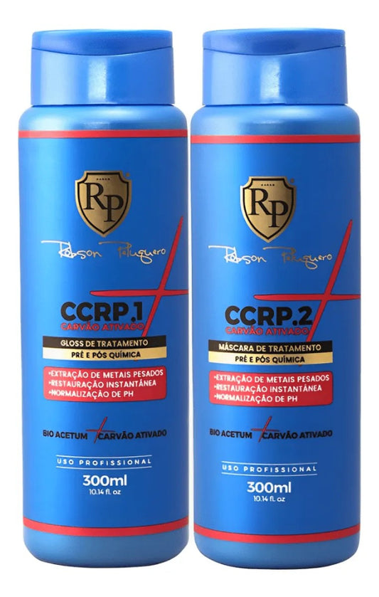 Robson Peluquero CCRP Activated Charcoal Hair Care Kit – Deep Cleansing & Shine – 2x300mL