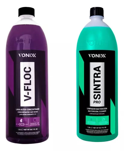 Vonixx Car Care Kit – Sintra Pro Interior Cleaner + V-Floc Concentrated Shampoo - 2×1.5L