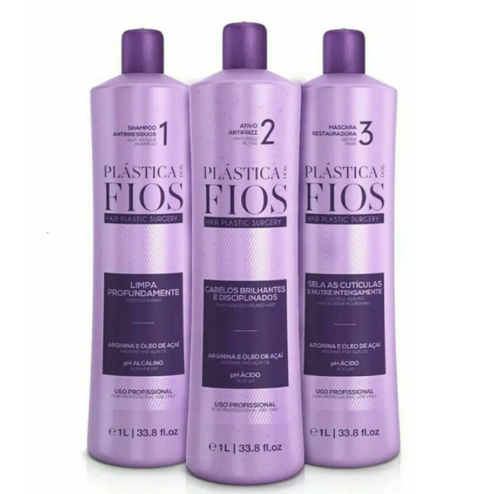 Kit Cadiveu Plástica dos Fios Progressive Brush – 3×1000mL – Complete Hair Straightening System