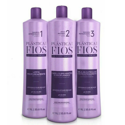 Kit Cadiveu Plástica dos Fios Progressive Brush – 3×1000mL – Complete Hair Straightening System
