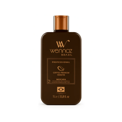 Wennoz Brasil Coffee Premium Keratin Mask Step 2 – Professional 1L / 33.8oz